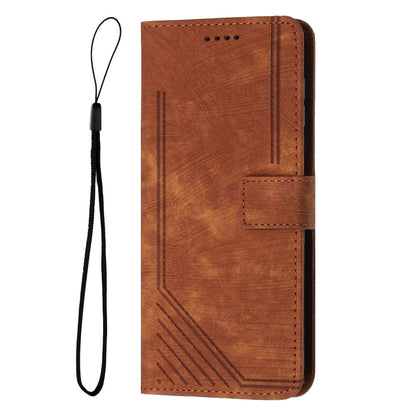 Skin Feel Stripe Pattern Leather Phone Case