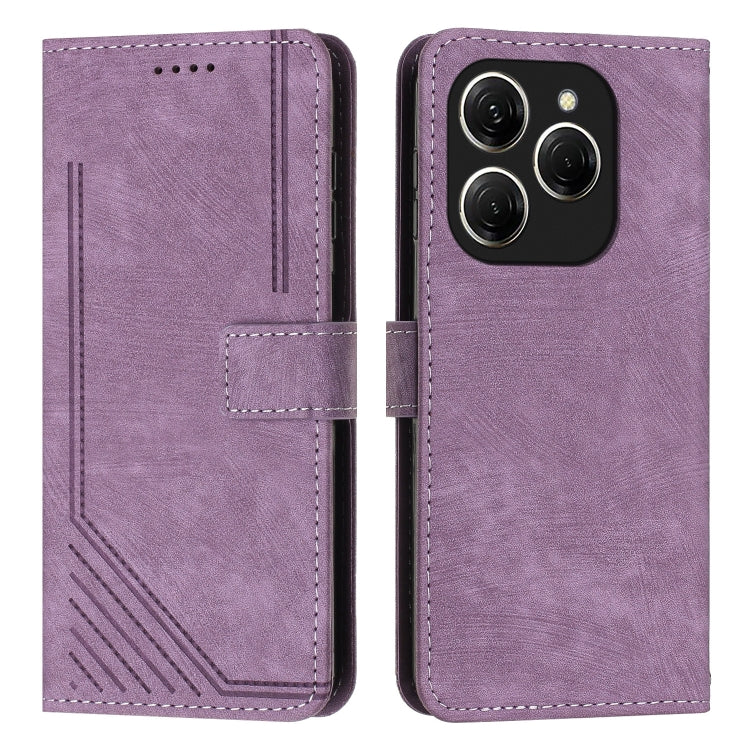 Skin Feel Stripe Pattern Leather Phone Case