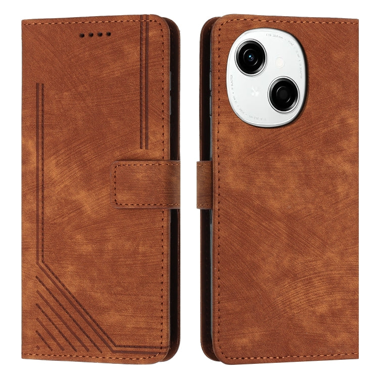 Skin Feel Stripe Pattern Leather Phone Case