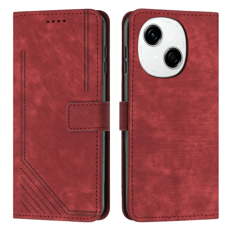 Skin Feel Stripe Pattern Leather Phone Case