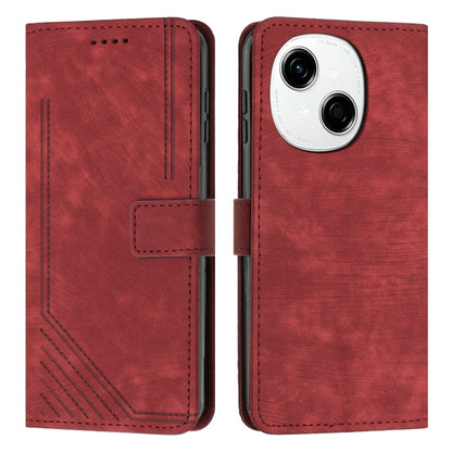 Skin Feel Stripe Pattern Leather Phone Case