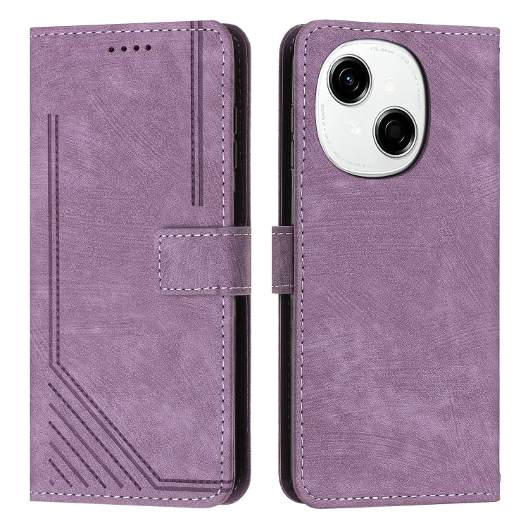 Skin Feel Stripe Pattern Leather Phone Case