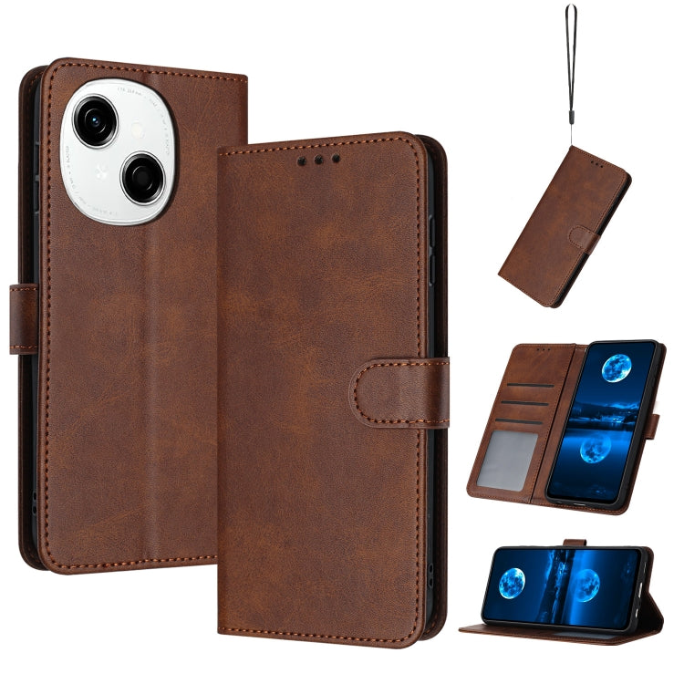 Solid Calf Texture Flip Leather Phone Case