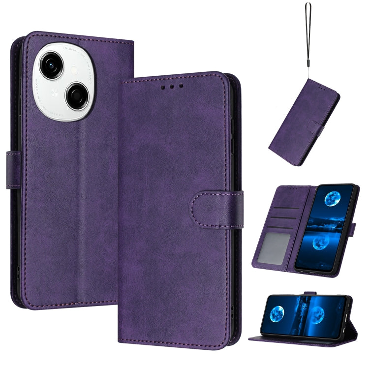 Solid Calf Texture Flip Leather Phone Case