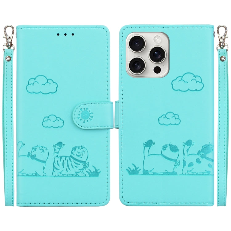 Cute Cats RFID Leather Phone Case, For iPhone Air, For iPhone 16 Pro Max, For iPhone 16 Pro, For iPhone 16 Plus
