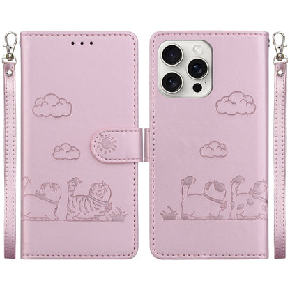 Cute Cats RFID Leather Phone Case, For iPhone Air, For iPhone 16 Pro Max, For iPhone 16 Pro, For iPhone 16 Plus