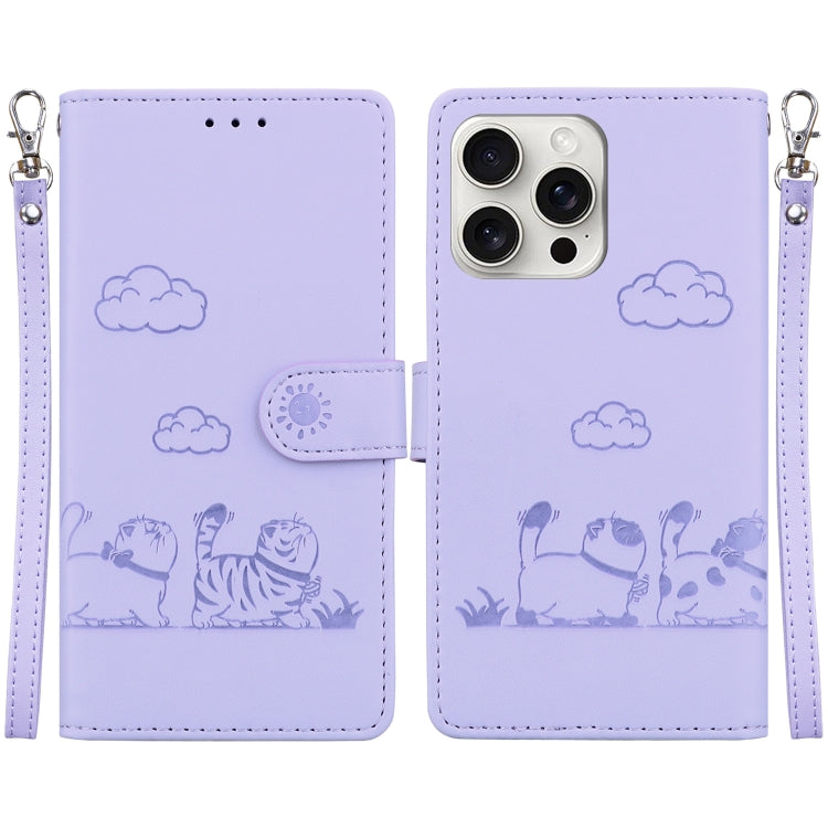Cute Cats RFID Leather Phone Case, For iPhone Air, For iPhone 16 Pro Max, For iPhone 16 Pro, For iPhone 16 Plus