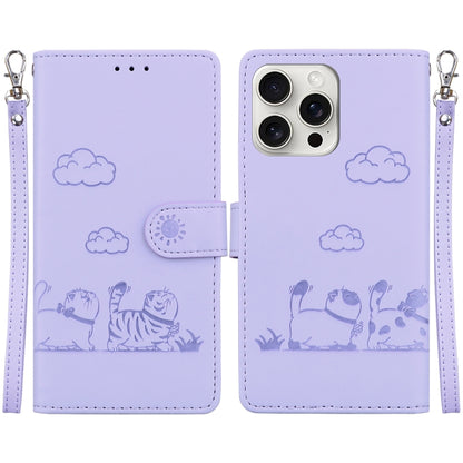 Cute Cats RFID Leather Phone Case, For iPhone Air, For iPhone 16 Pro Max, For iPhone 16 Pro, For iPhone 16 Plus