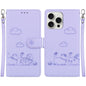 Cute Cats RFID Leather Phone Case, For iPhone Air, For iPhone 16 Pro Max, For iPhone 16 Pro, For iPhone 16 Plus