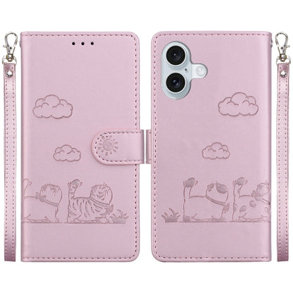 Cute Cats RFID Leather Phone Case, For iPhone Air, For iPhone 16 Pro Max, For iPhone 16 Pro, For iPhone 16 Plus