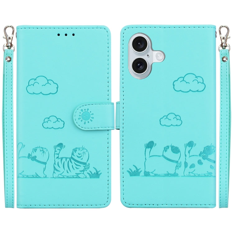 Cute Cats RFID Leather Phone Case, For iPhone Air, For iPhone 16 Pro Max, For iPhone 16 Pro, For iPhone 16 Plus