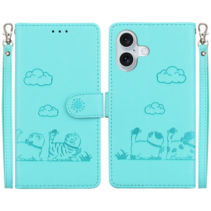 Cute Cats RFID Leather Phone Case, For iPhone Air, For iPhone 16 Pro Max, For iPhone 16 Pro, For iPhone 16 Plus