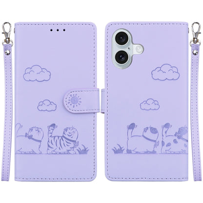 Cute Cats RFID Leather Phone Case, For iPhone Air, For iPhone 16 Pro Max, For iPhone 16 Pro, For iPhone 16 Plus