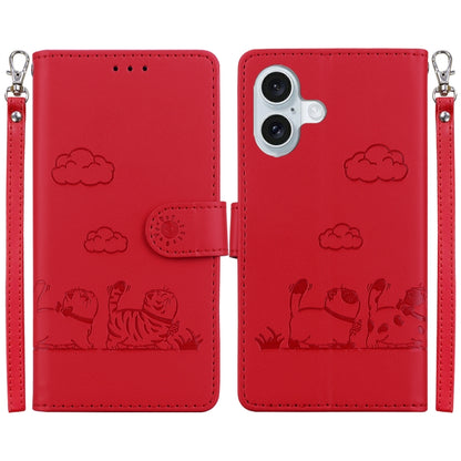 Cute Cats RFID Leather Phone Case, For iPhone Air, For iPhone 16 Pro Max, For iPhone 16 Pro, For iPhone 16 Plus