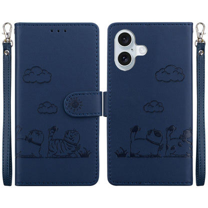 Cute Cats RFID Leather Phone Case, For iPhone Air, For iPhone 16 Pro Max, For iPhone 16 Pro, For iPhone 16 Plus