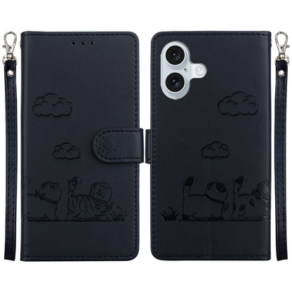 Cute Cats RFID Leather Phone Case, For iPhone Air, For iPhone 16 Pro Max, For iPhone 16 Pro, For iPhone 16 Plus
