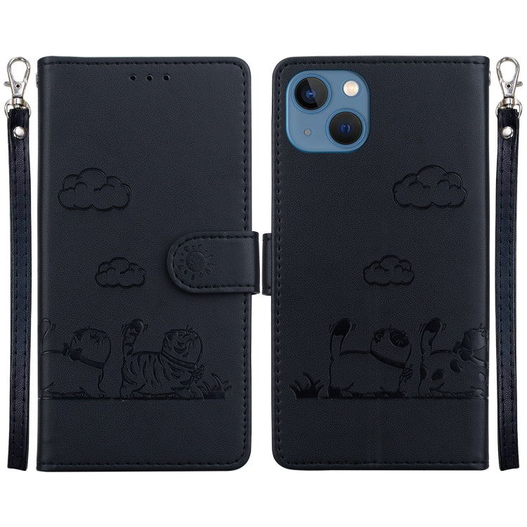 Cute Cats RFID Leather Phone Case, For iPhone 16, For iPhone 15 Pro Max, For iPhone 15 Pro, For iPhone 15 Plus