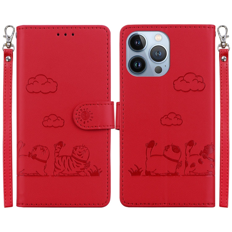 Cute Cats RFID Leather Phone Case, For iPhone 14 Pro Max, For iPhone 7 / 8 / SE 2022, For iPhone 13 Pro Max, For iPhone 13 Pro