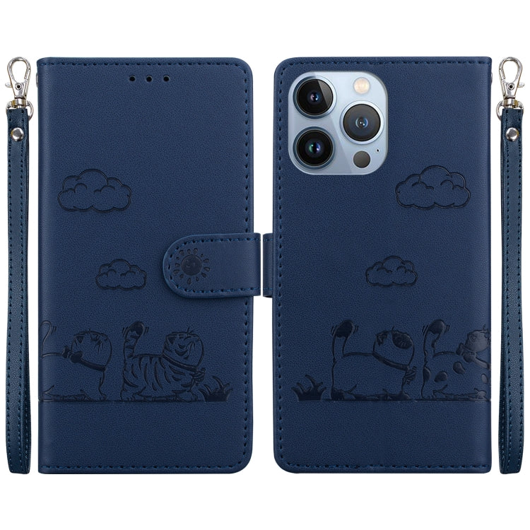 Cute Cats RFID Leather Phone Case, For iPhone 14 Pro Max, For iPhone 7 / 8 / SE 2022, For iPhone 13 Pro Max, For iPhone 13 Pro