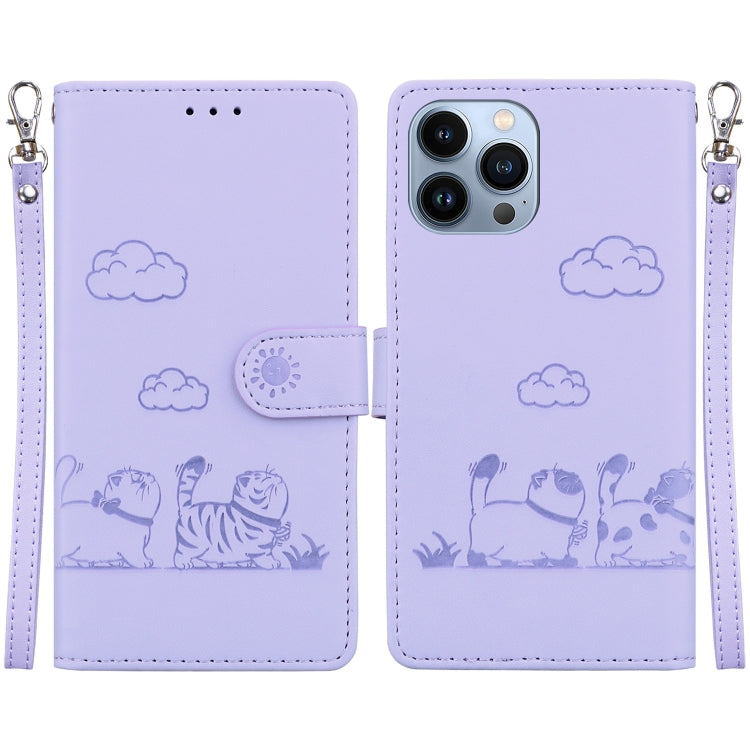 Cute Cats RFID Leather Phone Case, For iPhone 14 Pro Max, For iPhone 7 / 8 / SE 2022, For iPhone 13 Pro Max, For iPhone 13 Pro