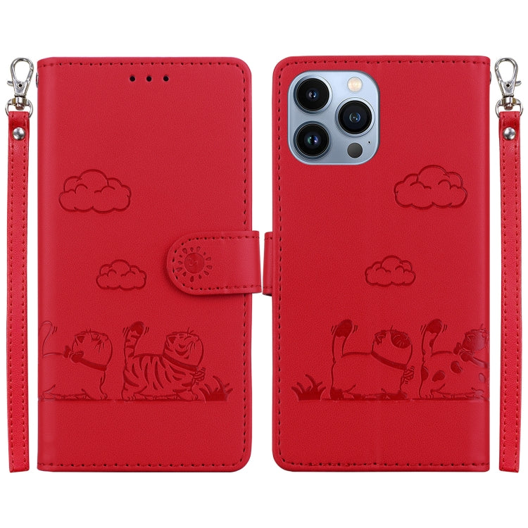 Cute Cats RFID Leather Phone Case, For iPhone 14 Pro Max, For iPhone 7 / 8 / SE 2022, For iPhone 13 Pro Max, For iPhone 13 Pro