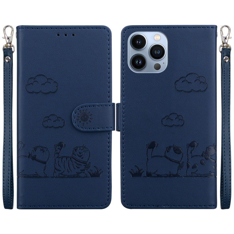 Cute Cats RFID Leather Phone Case, For iPhone 14 Pro Max, For iPhone 7 / 8 / SE 2022, For iPhone 13 Pro Max, For iPhone 13 Pro