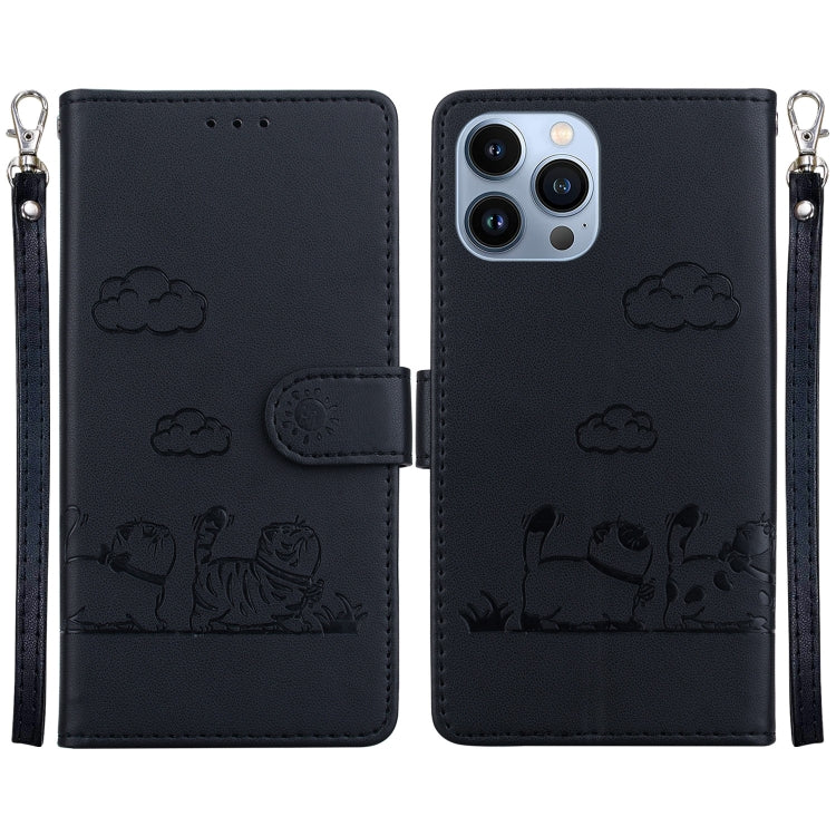 Cute Cats RFID Leather Phone Case, For iPhone 14 Pro Max, For iPhone 7 / 8 / SE 2022, For iPhone 13 Pro Max, For iPhone 13 Pro