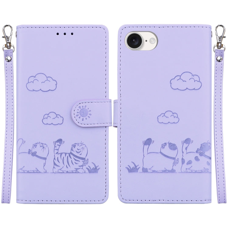 Cute Cats RFID Leather Phone Case, For iPhone 18 Pro / 17 Pro, For iPhone 18 Pro Max / 17 Pro Max, For iPhone 17e / 16e, For iPhone 17