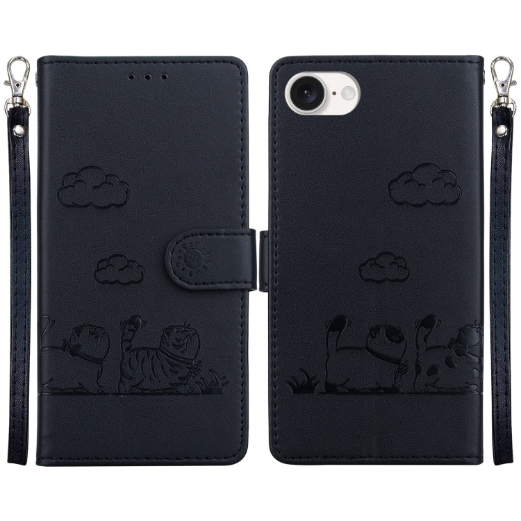 Cute Cats RFID Leather Phone Case, For iPhone 18 Pro / 17 Pro, For iPhone 18 Pro Max / 17 Pro Max, For iPhone 17e / 16e, For iPhone 17