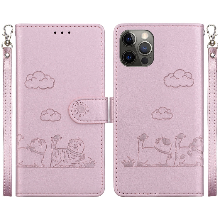 Cute Cats RFID Leather Phone Case, For iPhone 13, For iPhone 12 / 12 Pro, For iPhone 12 Pro Max, For iPhone 11