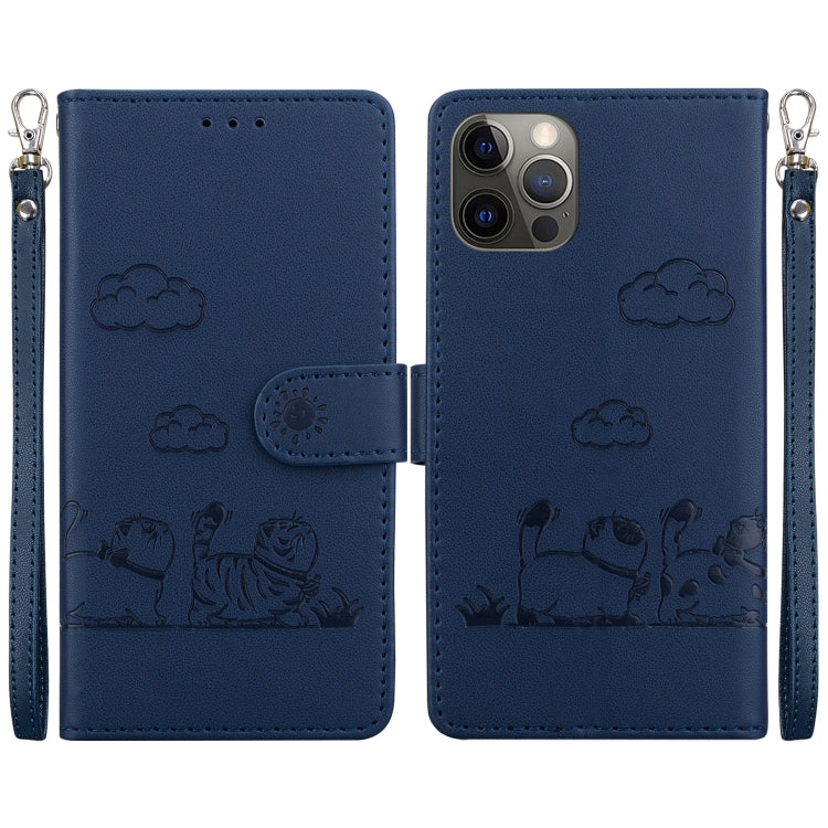 Cute Cats RFID Leather Phone Case, For iPhone 13, For iPhone 12 / 12 Pro, For iPhone 12 Pro Max, For iPhone 11