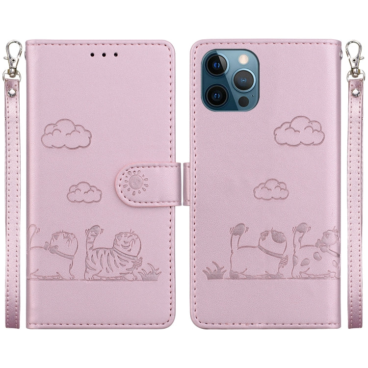Cute Cats RFID Leather Phone Case, For iPhone 13, For iPhone 12 / 12 Pro, For iPhone 12 Pro Max, For iPhone 11