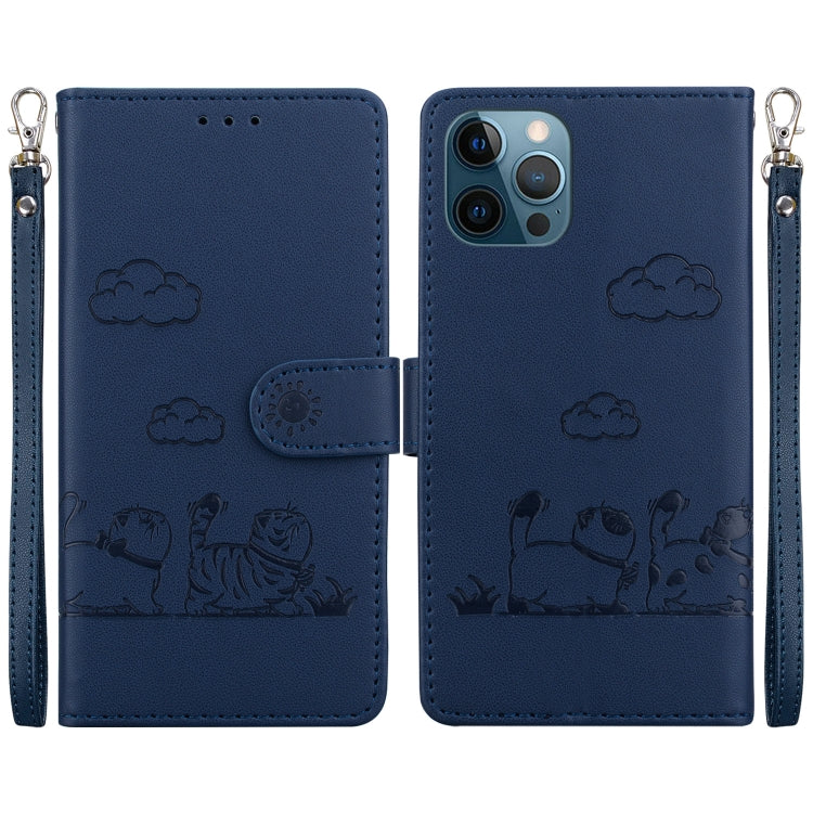 Cute Cats RFID Leather Phone Case, For iPhone 13, For iPhone 12 / 12 Pro, For iPhone 12 Pro Max, For iPhone 11