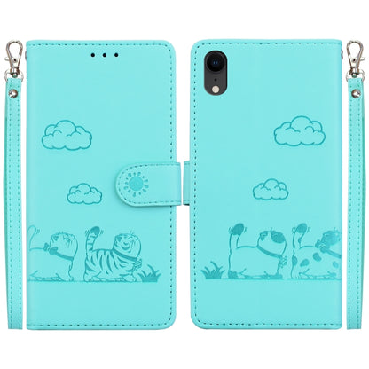 Cute Cats RFID Leather Phone Case, For iPhone XR, For iPhone 7 Plus / 8 Plus