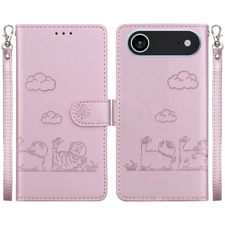 Cute Cats RFID Leather Phone Case, For iPhone Air, For iPhone 16 Pro Max, For iPhone 16 Pro, For iPhone 16 Plus