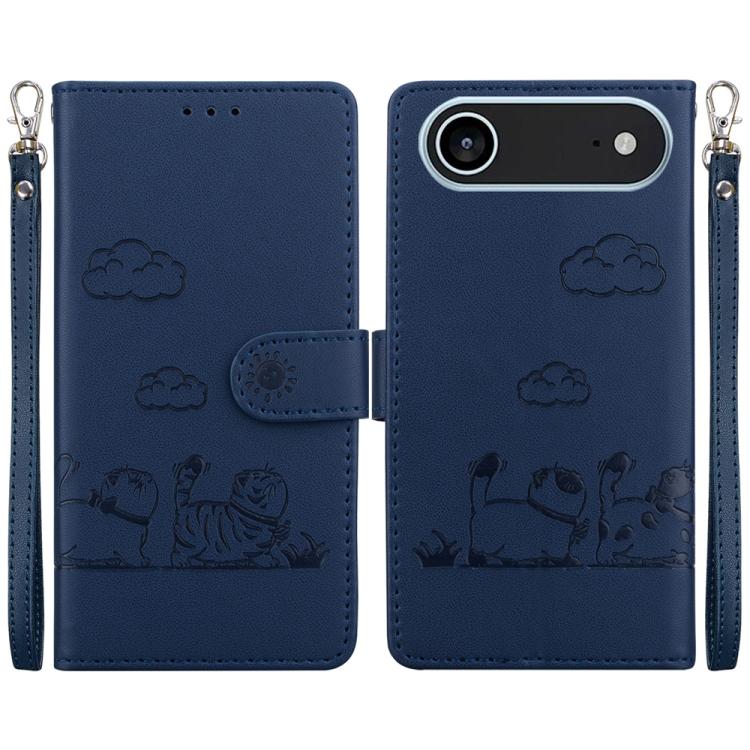Cute Cats RFID Leather Phone Case, For iPhone Air, For iPhone 16 Pro Max, For iPhone 16 Pro, For iPhone 16 Plus