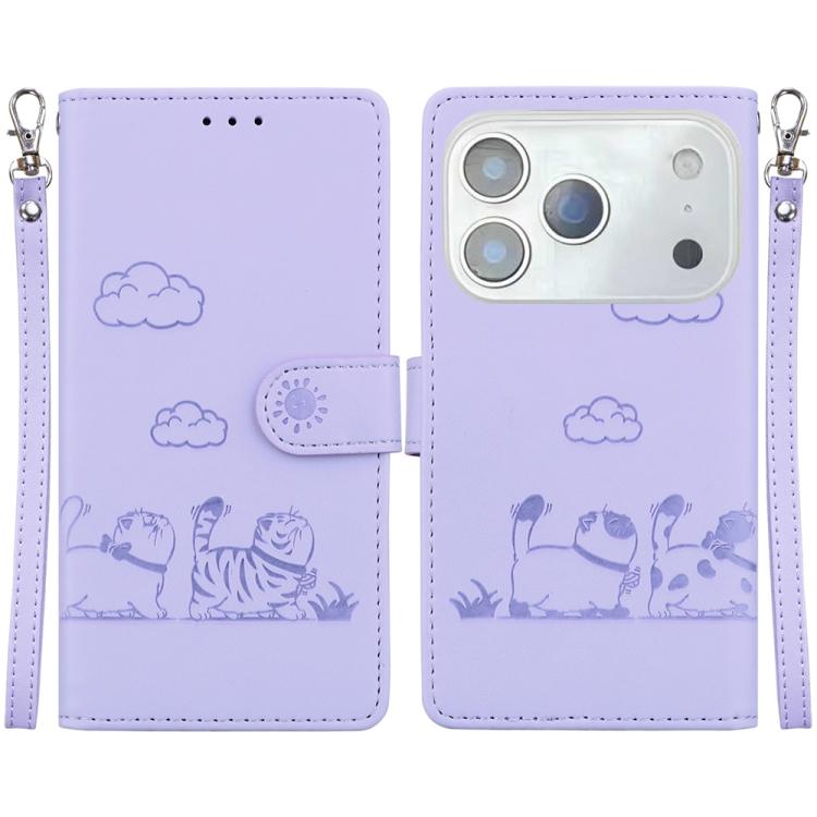 Cute Cats RFID Leather Phone Case, For iPhone 18 Pro / 17 Pro, For iPhone 18 Pro Max / 17 Pro Max, For iPhone 17e / 16e, For iPhone 17