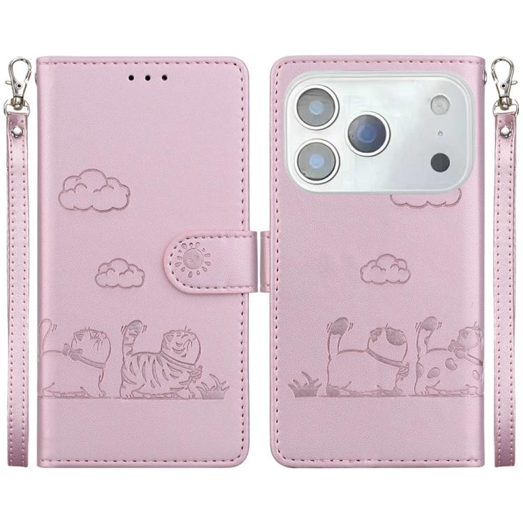 Cute Cats RFID Leather Phone Case, For iPhone 18 Pro / 17 Pro, For iPhone 18 Pro Max / 17 Pro Max, For iPhone 17e / 16e, For iPhone 17