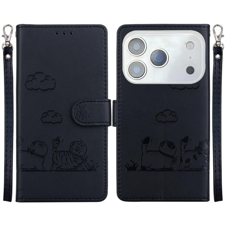 Cute Cats RFID Leather Phone Case, For iPhone 18 Pro / 17 Pro, For iPhone 18 Pro Max / 17 Pro Max, For iPhone 17e / 16e, For iPhone 17