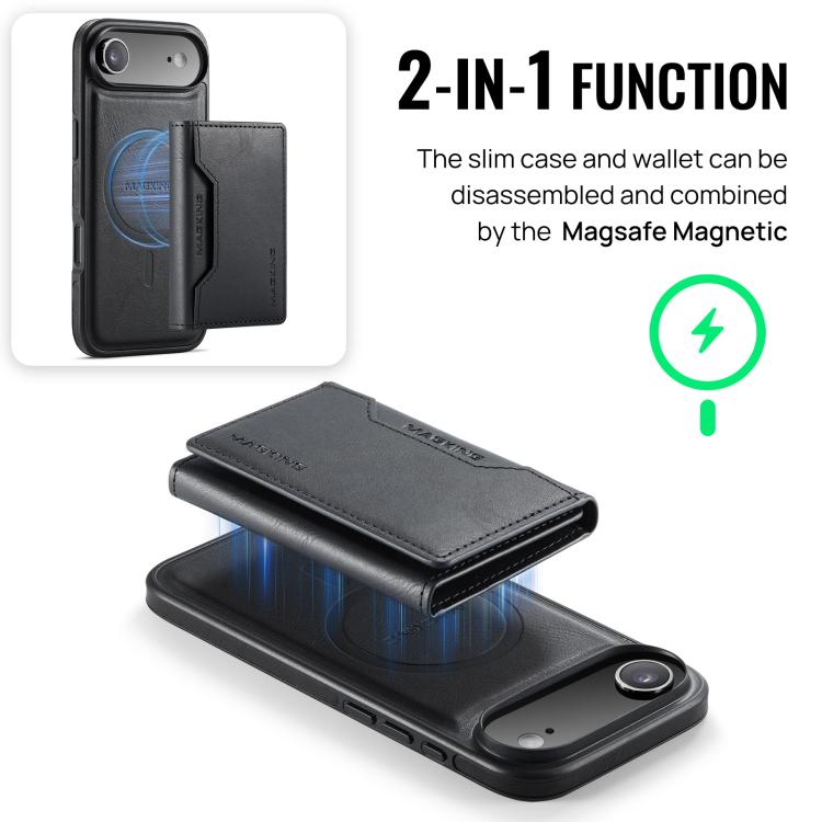 MAGKING K2 Series MagSafe RFID Card Bag Detachable Phone Case, For iPhone Air, For iPhone 16 Pro Max, For iPhone 16 Pro, For iPhone 16 Plus