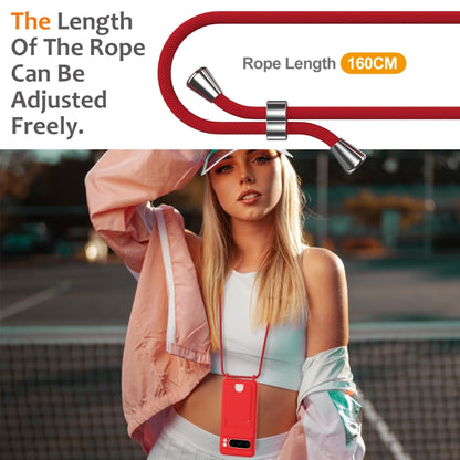 Integrated Card Bag Solid Color Liquid Silicone Phone Case with Lanyard, For Google Pixel 8 Pro, For Google Pixel 8