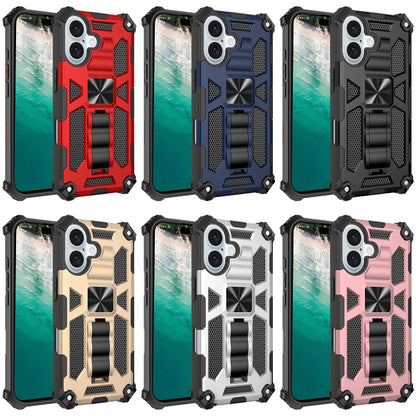 Armor Shockproof TPU + PC Magnetic Phone Case with Holder, For iPhone 16 Plus, For iPhone 16