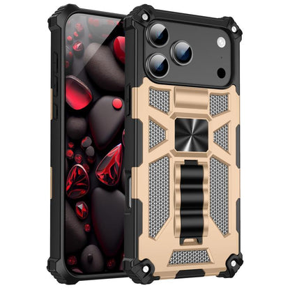 Armor Shockproof TPU + PC Magnetic Phone Case with Holder, For iPhone 18 Pro / 17 Pro, For iPhone 18 Pro Max / 17 Pro Max, For iPhone 16 Pro Max, For iPhone 16 Pro