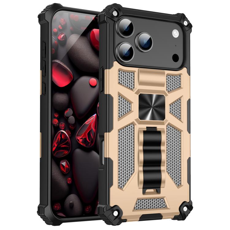 Armor Shockproof TPU + PC Magnetic Phone Case with Holder, For iPhone 17 Pro Max, For iPhone 17 Pro, For iPhone 16 Pro Max, For iPhone 16 Pro