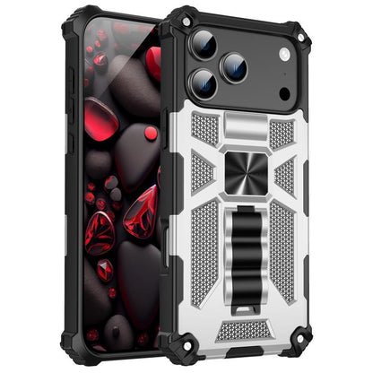 Armor Shockproof TPU + PC Magnetic Phone Case with Holder, For iPhone 18 Pro / 17 Pro, For iPhone 18 Pro Max / 17 Pro Max, For iPhone 16 Pro Max, For iPhone 16 Pro