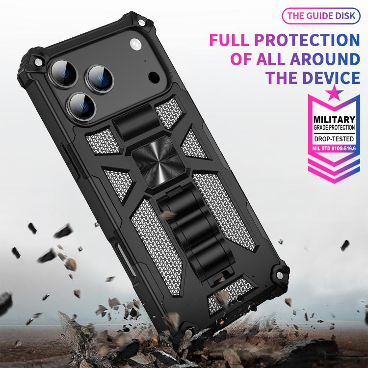 Armor Shockproof TPU + PC Magnetic Phone Case with Holder, For iPhone 18 Pro / 17 Pro, For iPhone 18 Pro Max / 17 Pro Max, For iPhone 16 Pro Max, For iPhone 16 Pro