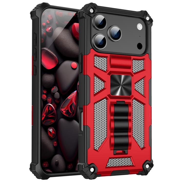 Armor Shockproof TPU + PC Magnetic Phone Case with Holder, For iPhone 17 Pro Max, For iPhone 17 Pro, For iPhone 16 Pro Max, For iPhone 16 Pro