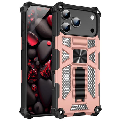 Armor Shockproof TPU + PC Magnetic Phone Case with Holder, For iPhone 18 Pro / 17 Pro, For iPhone 18 Pro Max / 17 Pro Max, For iPhone 16 Pro Max, For iPhone 16 Pro