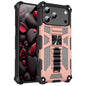 Armor Shockproof TPU + PC Magnetic Phone Case with Holder, For iPhone 18 Pro / 17 Pro, For iPhone 18 Pro Max / 17 Pro Max, For iPhone 16 Pro Max, For iPhone 16 Pro