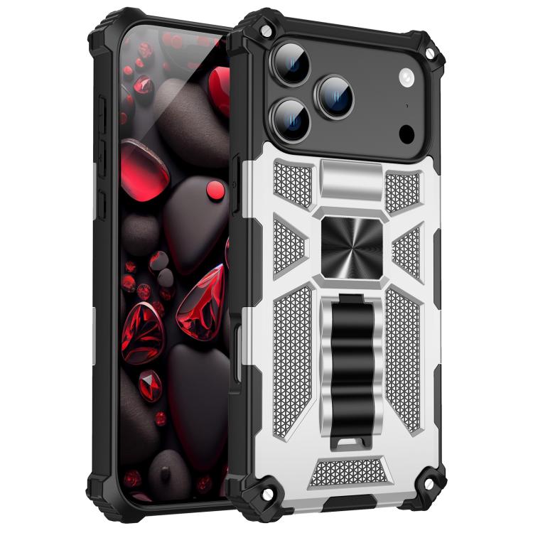 Armor Shockproof TPU + PC Magnetic Phone Case with Holder, For iPhone 17 Pro Max, For iPhone 17 Pro, For iPhone 16 Pro Max, For iPhone 16 Pro